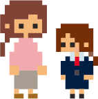 親子のピクセルアート